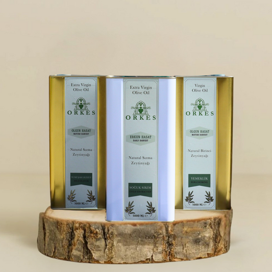 3'lü Paket Naturel Sızma Zeytinyağı, Naturel Birinci Zeytinyağı, Erken Hasat Soğuk Sıkım Zeytinyağı